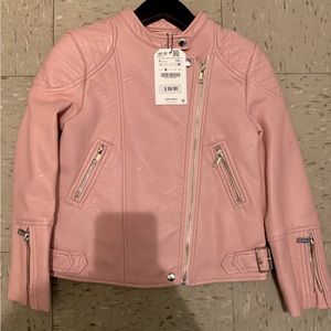Pink Zara biker leather kids ( Sz 8 ) brand new with tags